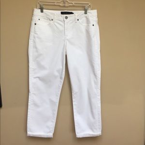 White ankle length Calvin Klein lightweight jeans